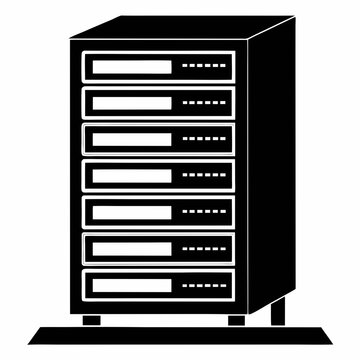 black server rack silhouette clip art preview