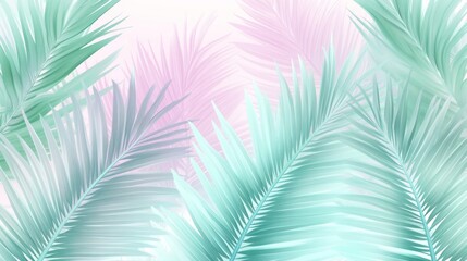 Fototapeta premium Pastel Palm Fronds Tropical Summer Serenity