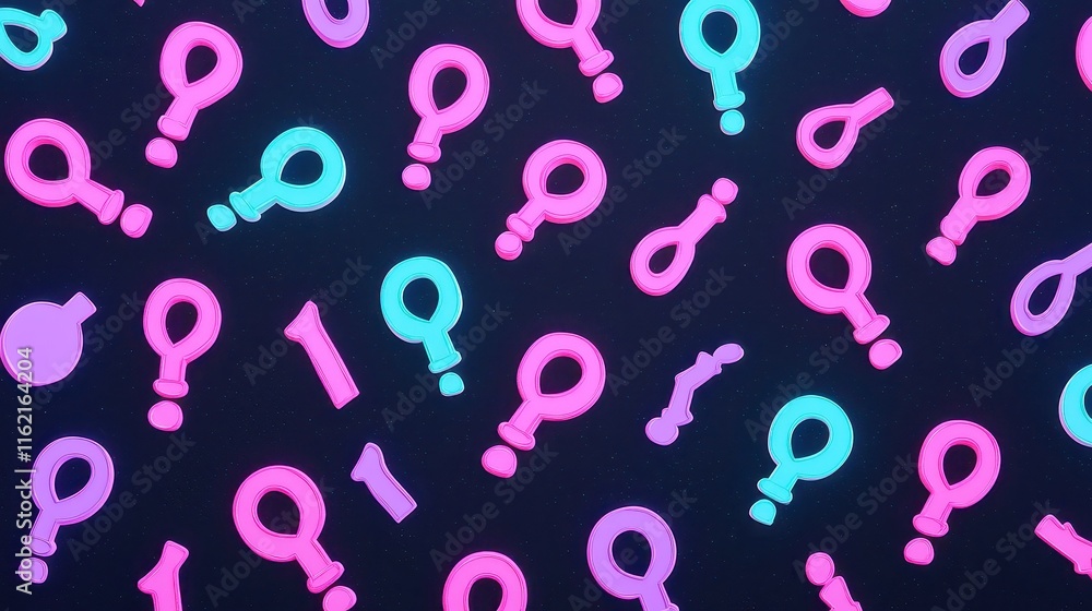Aufkleber questions and confusion backdrop animation, abstract visuals swirling on dark canvas, intertwining t