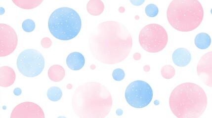 Pastel Pink and Blue Watercolor Circles Pattern