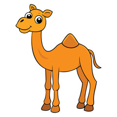 "Cute Camel Cartoon Vector"