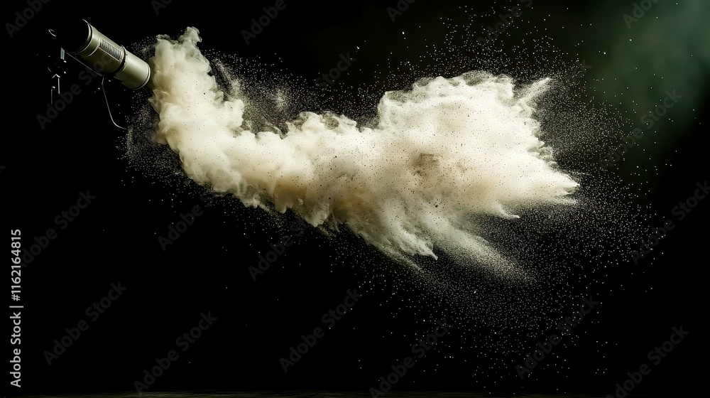 Poster dust particles in sunlight, slow motion display of delicate dust particles suspended in the air, ill
