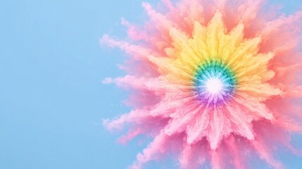 Obraz premium Pastel Rainbow Color Explosion Flower Burst