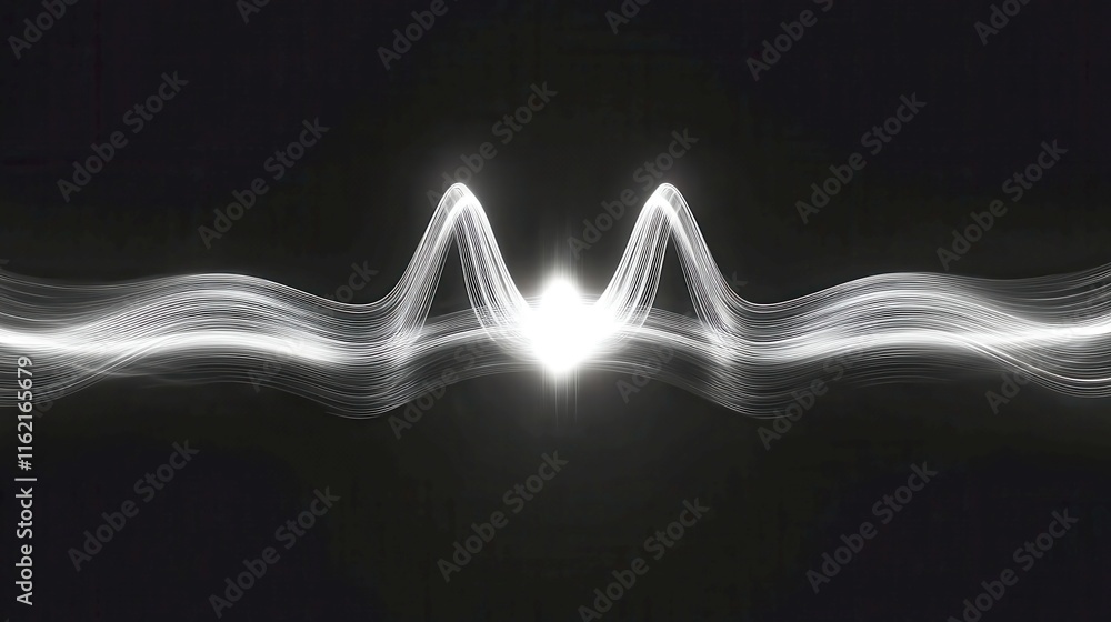 Poster dynamic black sound waves animation, flowing forms create a captivating visual rhythm, perfect for p