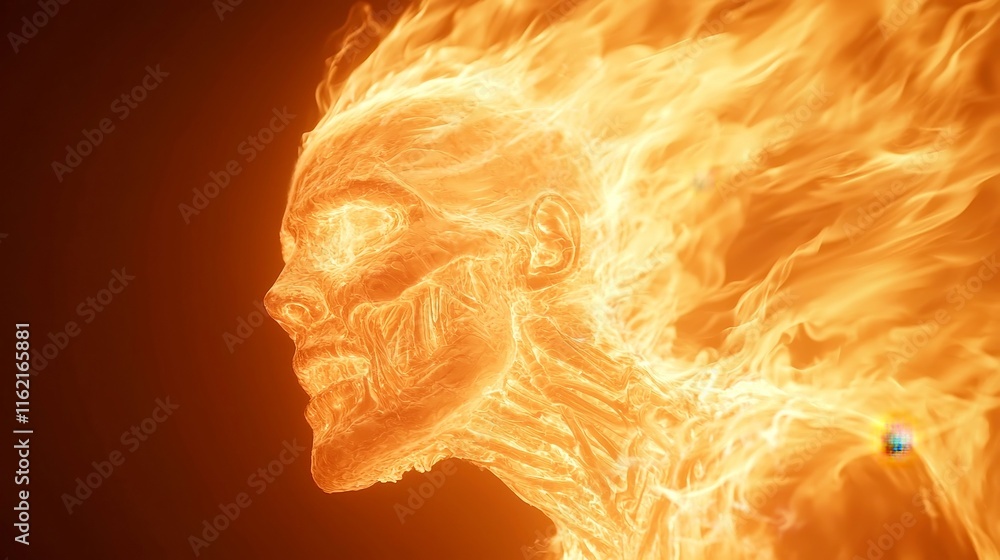 Poster slow motion abstract fire dance, a mesmerizing display of vibrant flames swirling and flickering, cr