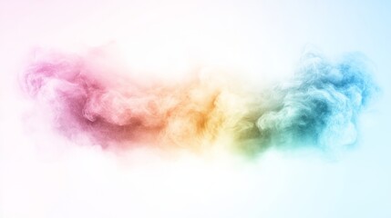 Naklejka premium Pastel Rainbow Smoke Cloud Abstract Background