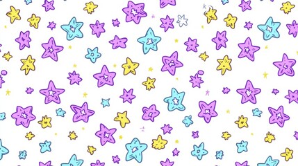Pastel Starry Sky Seamless Pattern Design