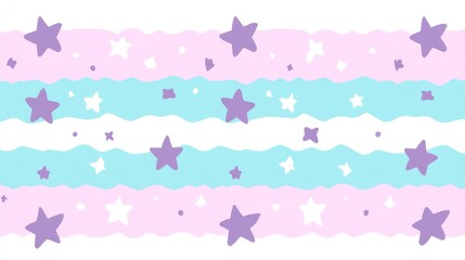 Pastel Stripes with Scattered Stars Background Design