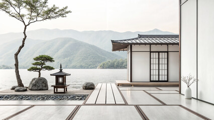 japanese garden in the morning