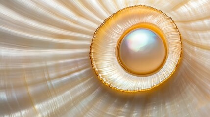 Pearl in Shell Iridescent Light and Texture