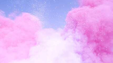 Obraz premium Pink and White Cloud Explosion with Sparkle Effect