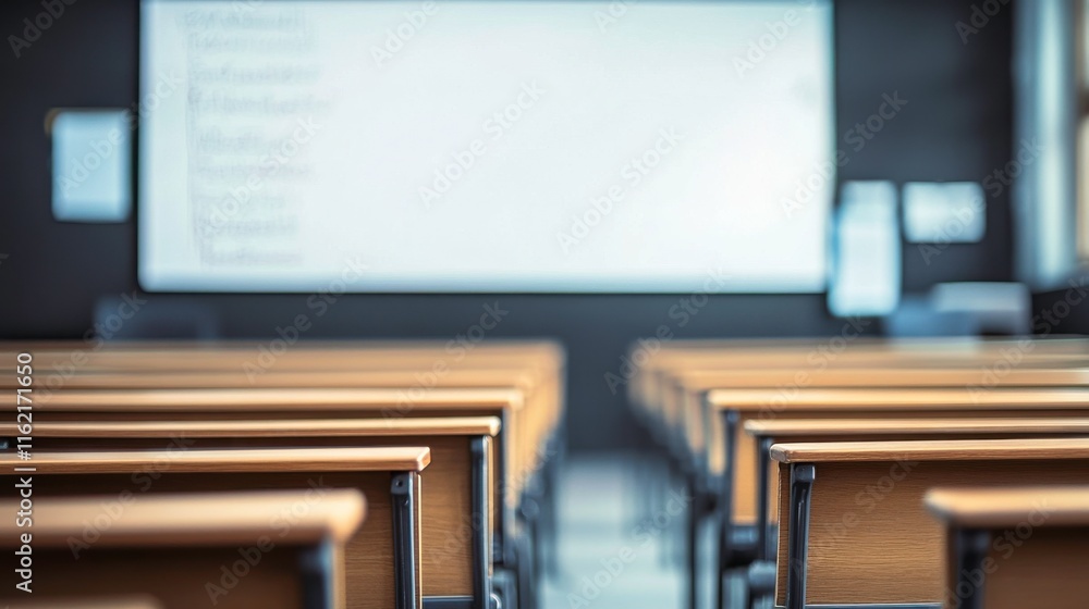 Poster modern classroom with interactive whiteboard setup
