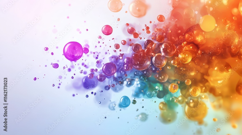 Poster Vibrant watercolor splashes creating a dynamic pattern.