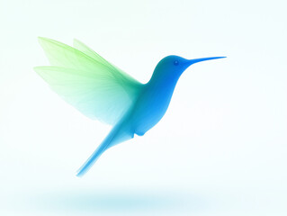 Obraz premium Hummingbird in Flight Amidst Lush Greenery