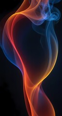 Naklejka premium An orange and blue smoke on a black background.