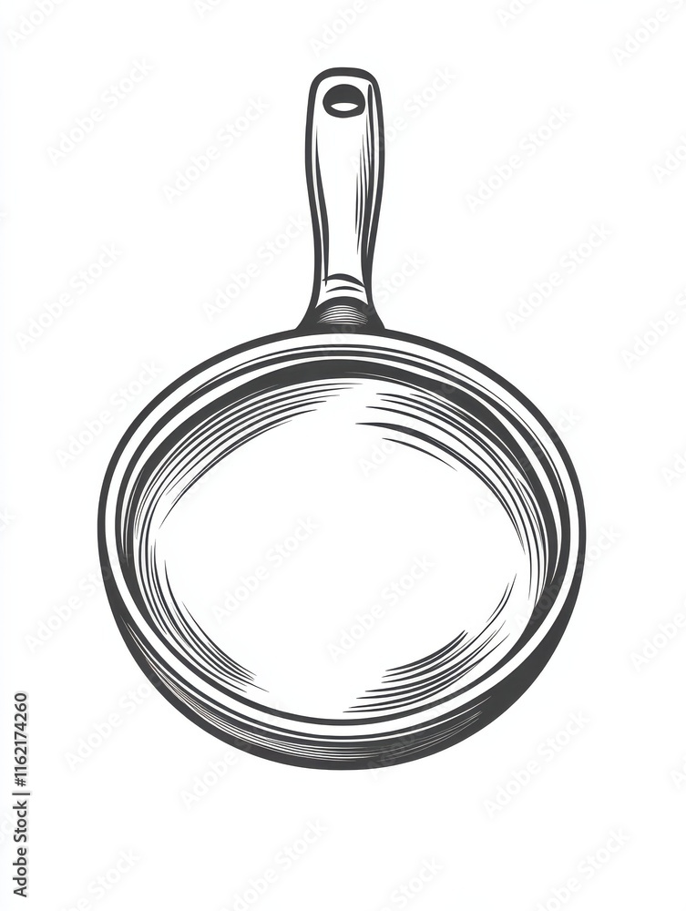 Poster frying pan vector line icon isolated on white background. frying pan line icon for infographic, webs