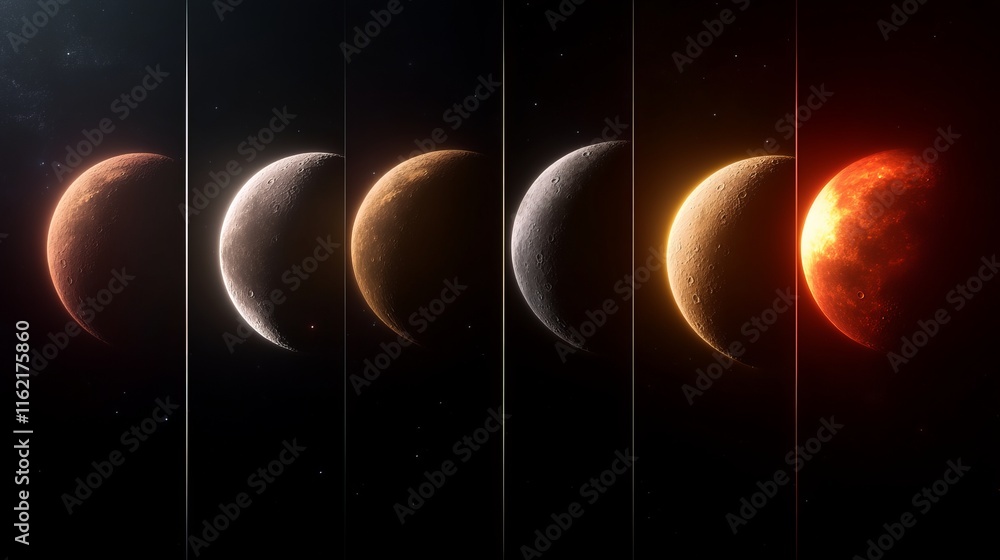 Poster planetary evolution a celestial timelapse sequence
