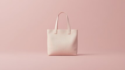 A Pale Pink Tote Bag on a Pink Background