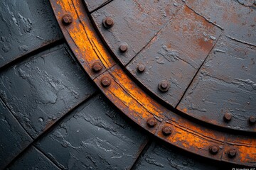 Civil engineering infrastructure analysis concept. Rusty Industrial Wheel Closeup Detail Texture