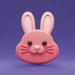 Fototapeta premium 3D rendering of a Chinese rabbit isolated on a gradient background