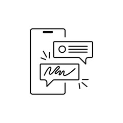 Fototapeta premium Phone Outline Icon represents follow-up from clients or coworkers.