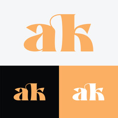 ak Symbol Logo Letter Icon Design