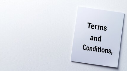 Glowing Paper with Terms and Conditions Text