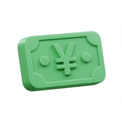 Fototapeta premium 3D rendering of a Chinese yuan isolated on a gradient background