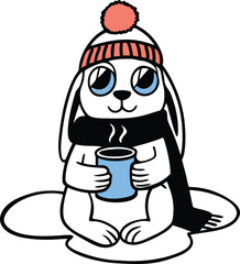 Modern color Cute Bunny vector illustration, Cute Bunny silhouette vector, Cute Bunny vector design