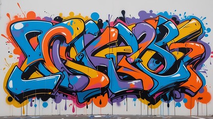 Vibrant Urban Street Art: A Colorful and Bold Graffiti Mural Showcasing Artistic Creativity, Abstract Lettering, and Expressive Designs, Perfect for Art Enthusiasts, Urban Culture, and Modern Wall Aes