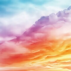 Obraz premium Watercolor blending pink and orange, evoking a tropical sunset.