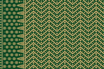 green songket traditional pattern of indonesia