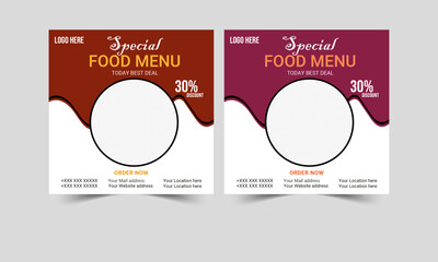 minimalist simple food banner for restaurant promotion.