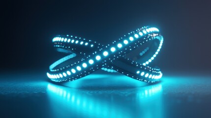 A glowing infinity symbol created with LED lights.