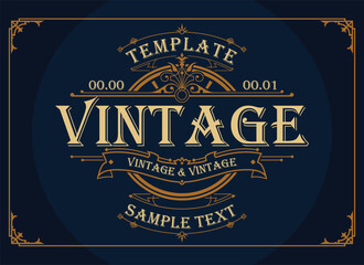 Vintage Rum Label with Ornate Victorian Design