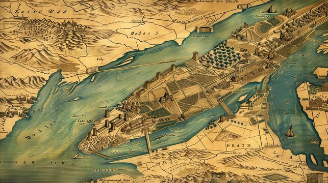 A vintage-style map of ancient Egypt, showing the major cities, rivers, and regions during the time of the pharaohs