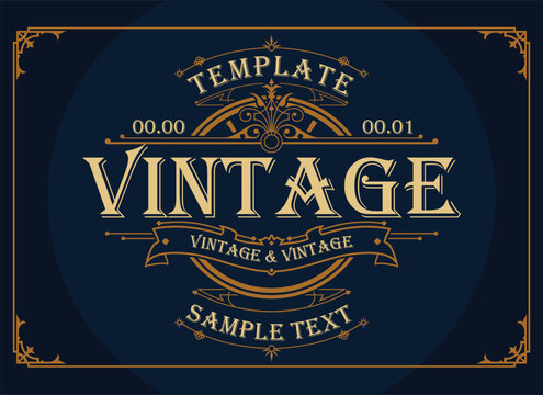 Vintage Rum Label with Ornate Victorian Design