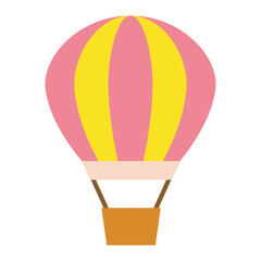 シンプルでかわいい気球のイラスト（フラットデザイン）