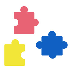 シンプルでかわいいパズルピースのイラスト（フラットデザイン）