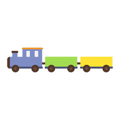 シンプルでかわいい汽車のおもちゃのイラスト（フラットデザイン）