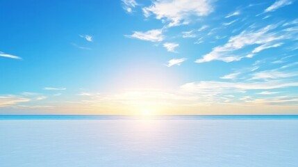 Obraz premium Serene Sunset Beach Tranquil Ocean View Panorama