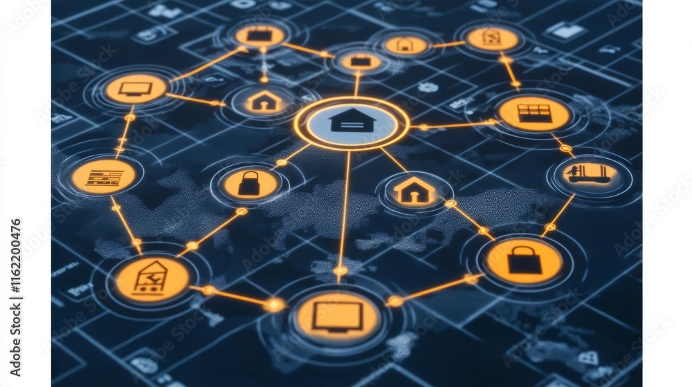 Poster smart home network system visualization connected devices