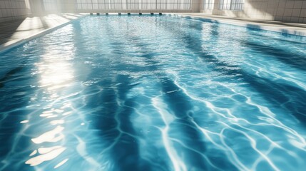 Obraz premium swimming pool for swimming in the gym. clean and cold water in the indoor pool
