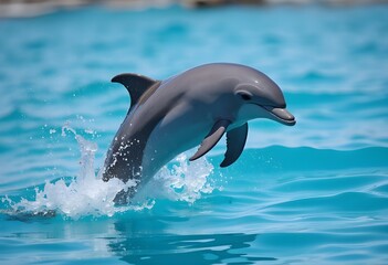 dolphin jumping out of water, breathtaking moment 