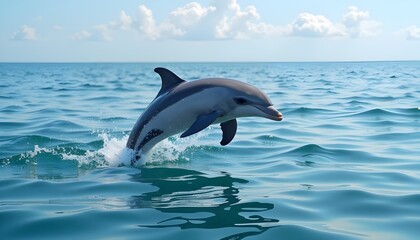 dolphin in the water, breathtaking moment 