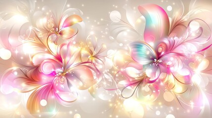 Fototapeta premium Sparkling Butterfly Floral Fantasy Art Design