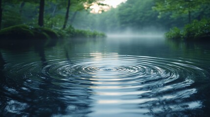 Calm Water Surface with Ripples for Health and Wellness Promotions