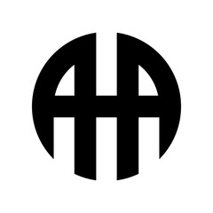 AA monogram logo with a modern design that combines minimalist aesthetics