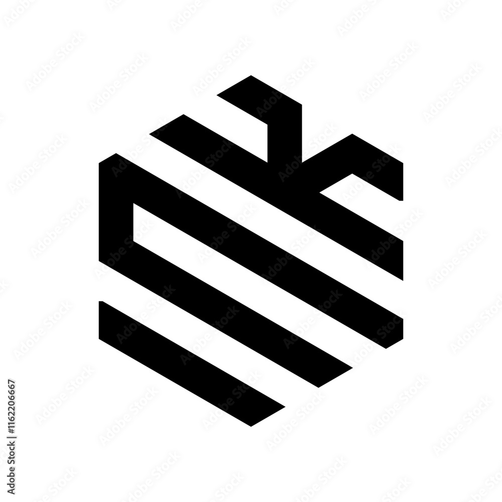 Poster ink monogram logo with a modern design that combines simplicity and creativity