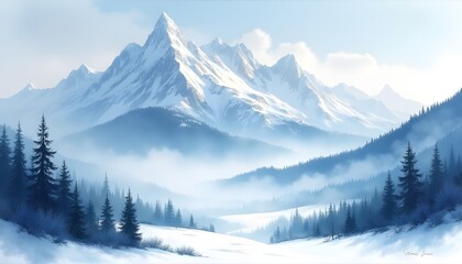 Obraz premium snow covered mountains